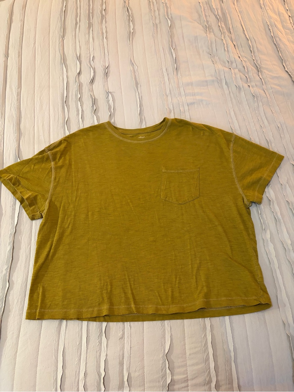 Universal Thread Olive-Green Cropped Pocket Tee | Size XL
